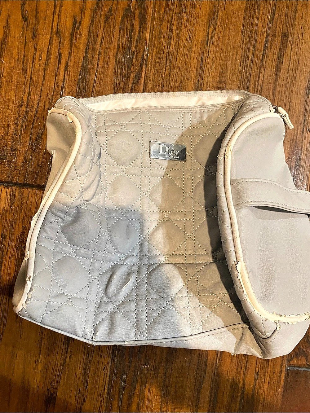 Dior Quilted Shoulder Bag in Cream make up bag10